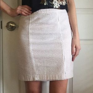 SOLD Tan Seersucker skirt